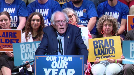 Bernie Sanders rallies for NY progressive candidates in Brooklyn ahead of primary election