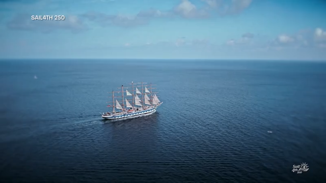 Parade of tall ships in NYC's Hudson River for July 4th, America250