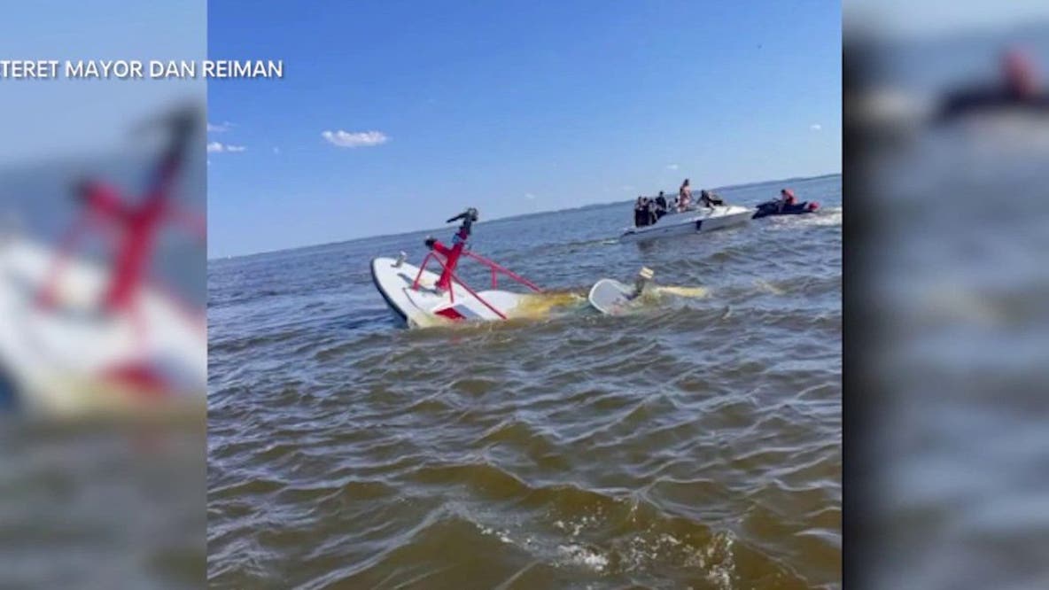 Whale sinks NJ fire department boat; bystanders come to the rescue