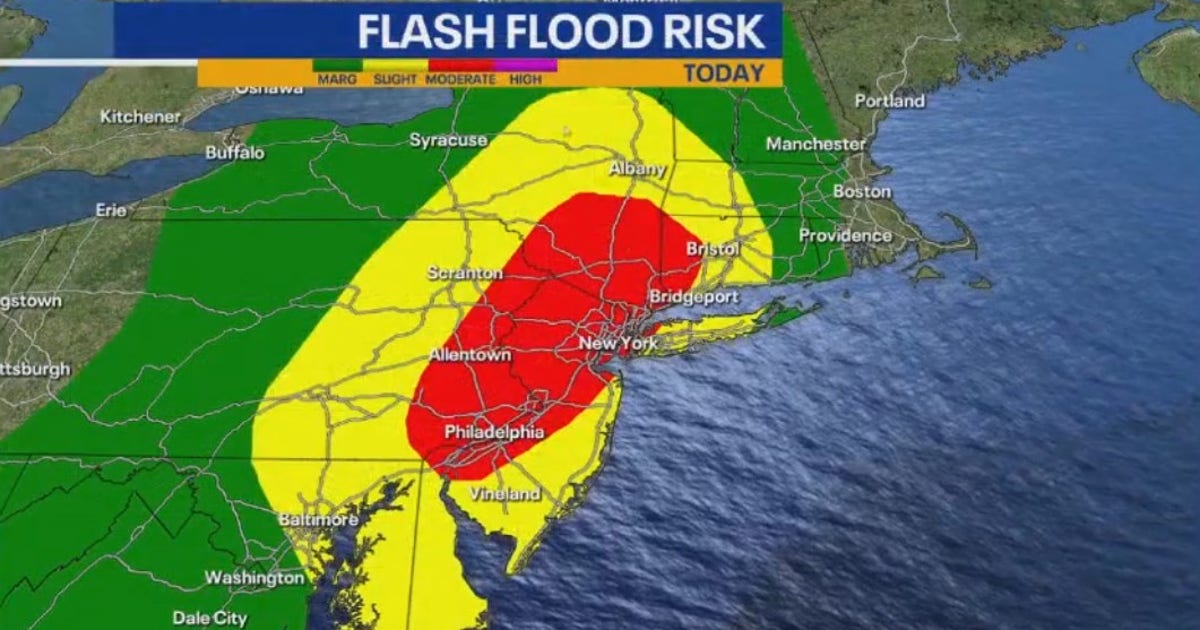 Flood threat continues in NYC area as heavy rain tapers off Wednesday