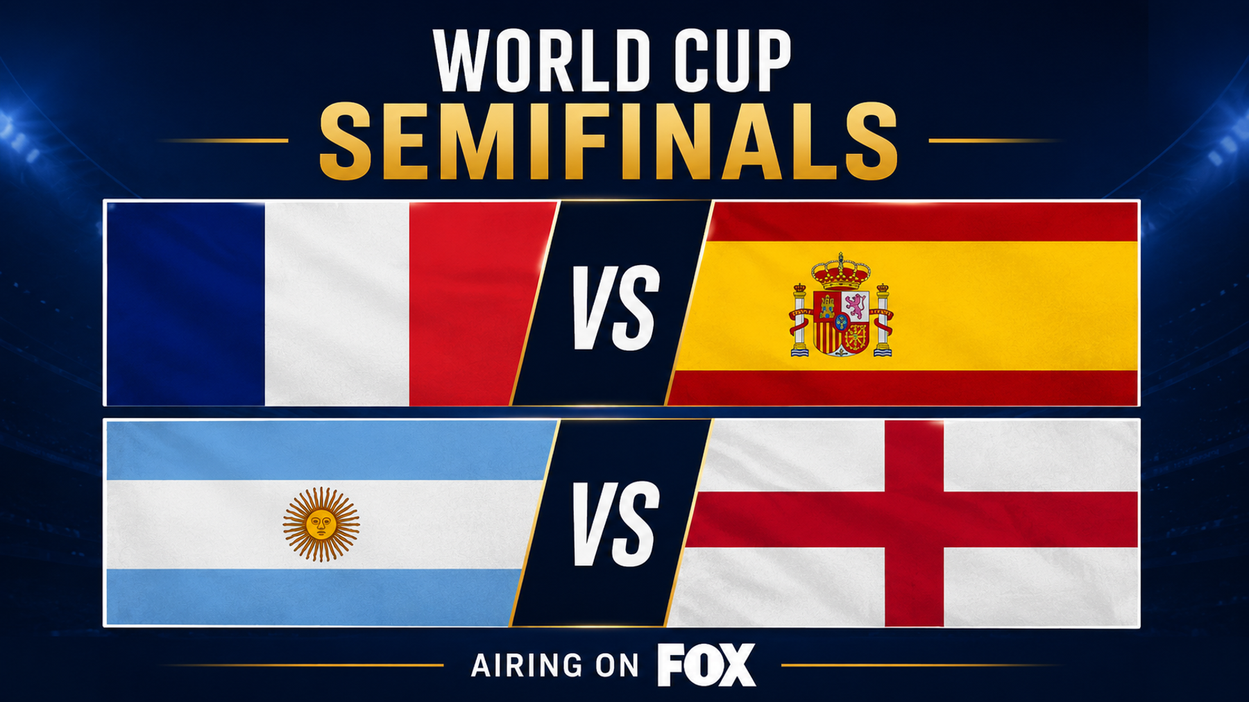 World Cup Semifinals set: France vs. Spain, Argentina vs. England