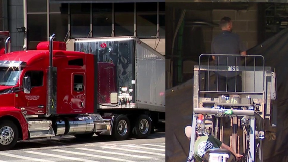 Unmarked trucks, forklifts spotted outside MSG ahead of rumored Swift-Kelce wedding