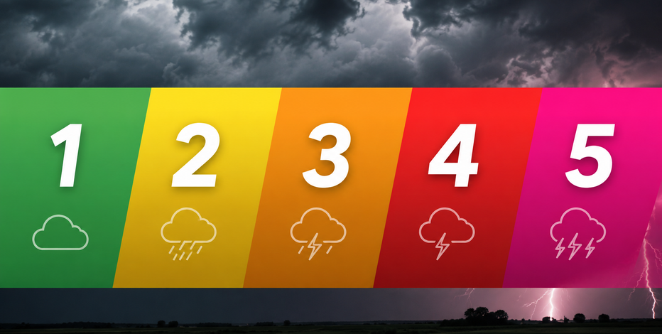 Severe weather Levels 1-5 explained: What each storm risk means
