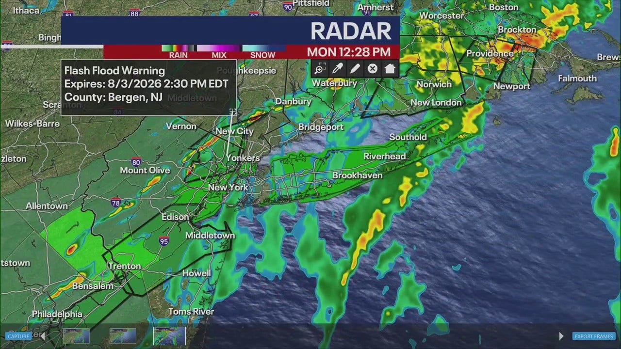 Flood watch issued for NYC, NJ amid heavy rainfall; Up to 3 inches of rain possible Monday