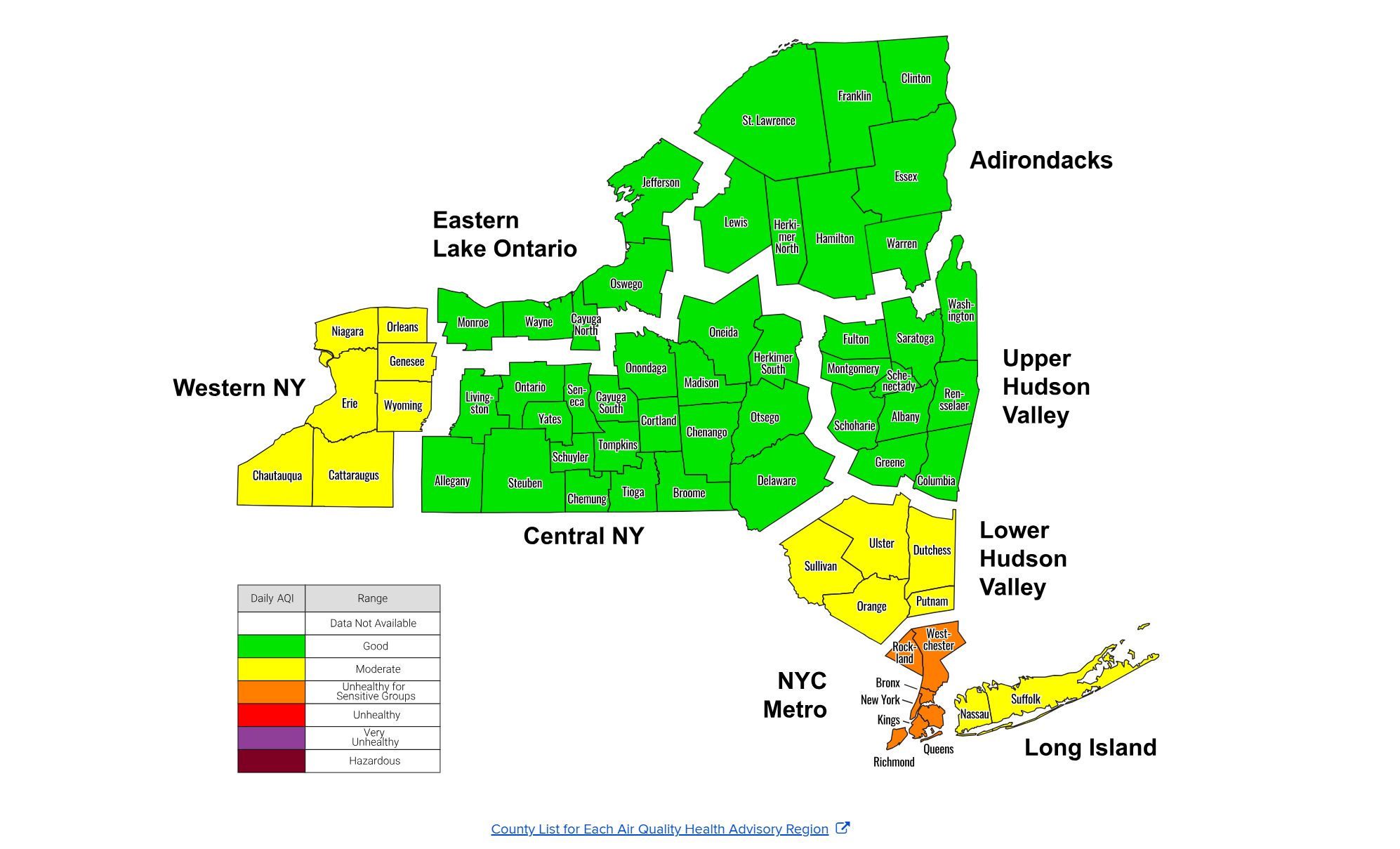 NYC under Level Orange air quality alert through Saturday night