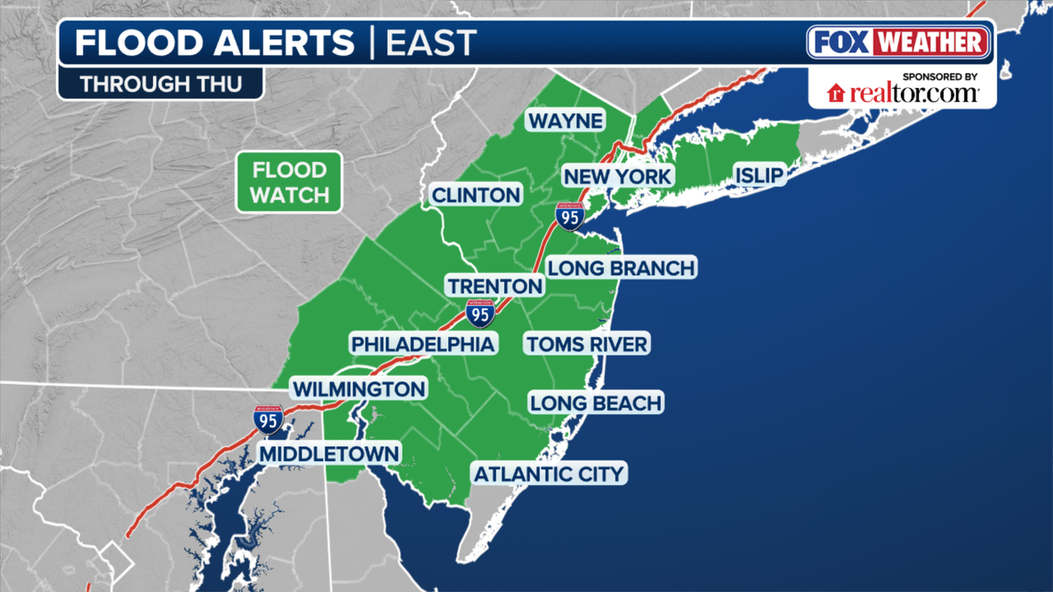Flood watch in NYC area as heavy downpours set to slam evening commute