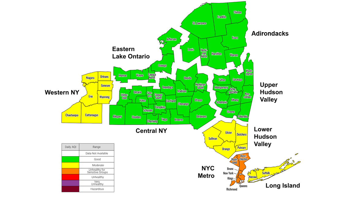 NYC under Level Orange air quality alert through Saturday night