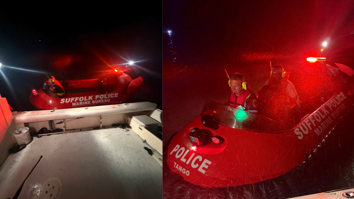 2-year-old boy and family stranded in Fire Island Inlet rescued by police Saturday night