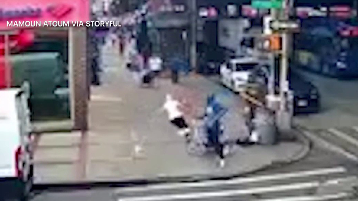 Shocking video shows man throwing crib filled with trash at 90-year-old in Brooklyn