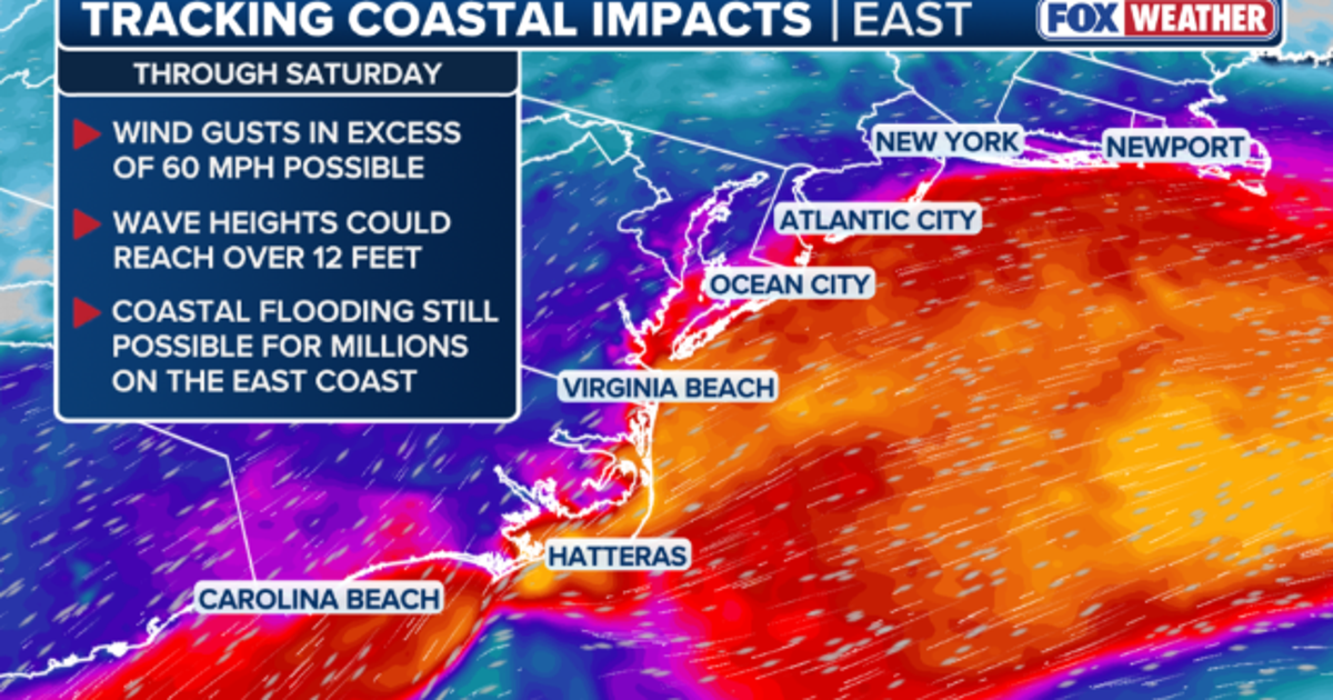 Developing nor'easter threatens NYC and Long Island with prolonged winds, rough surf, and tidal flooding through the weekend; NWS tracks three possible storm paths