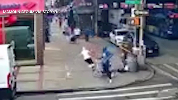 Shocking video shows man throwing crib filled with trash at 90-year-old in Brooklyn
