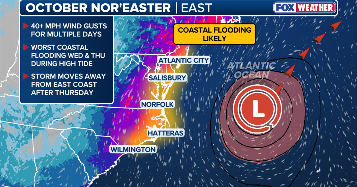 Nor'easter churning off Mid-Atlantic coast to bring dangerous rip currents to New Jersey beaches