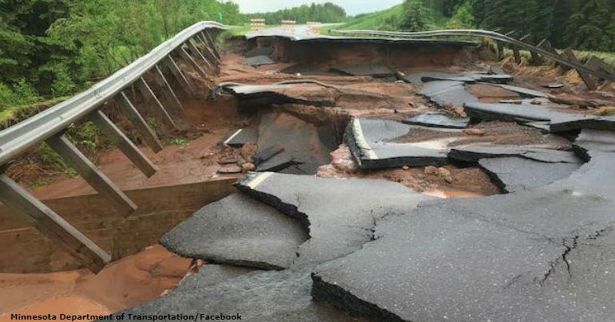 Flash floods wash out roads in NE Minnesota, NW Wisconsin | FOX6 Milwaukee