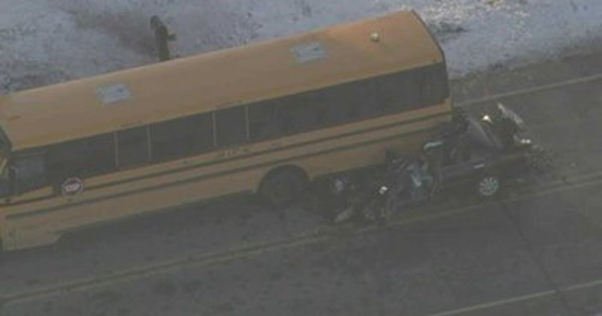 Driver in ICU after car slams into school bus in Kenosha | FOX6 Milwaukee