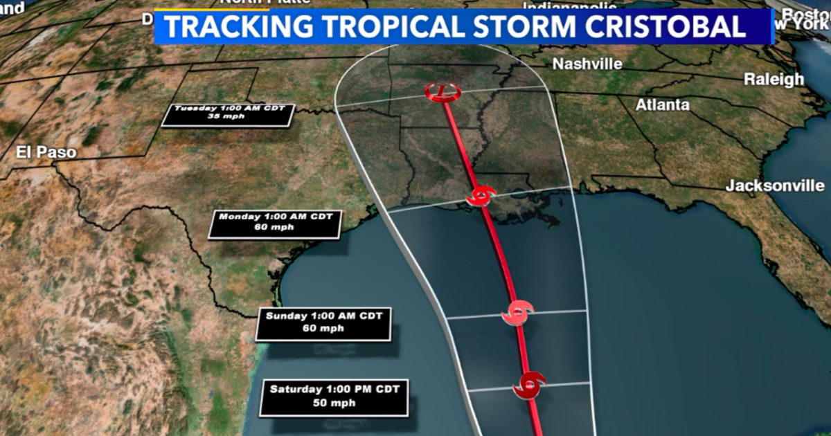 Tropical Storm Cristobal forecast to make landfall in Louisiana by ...