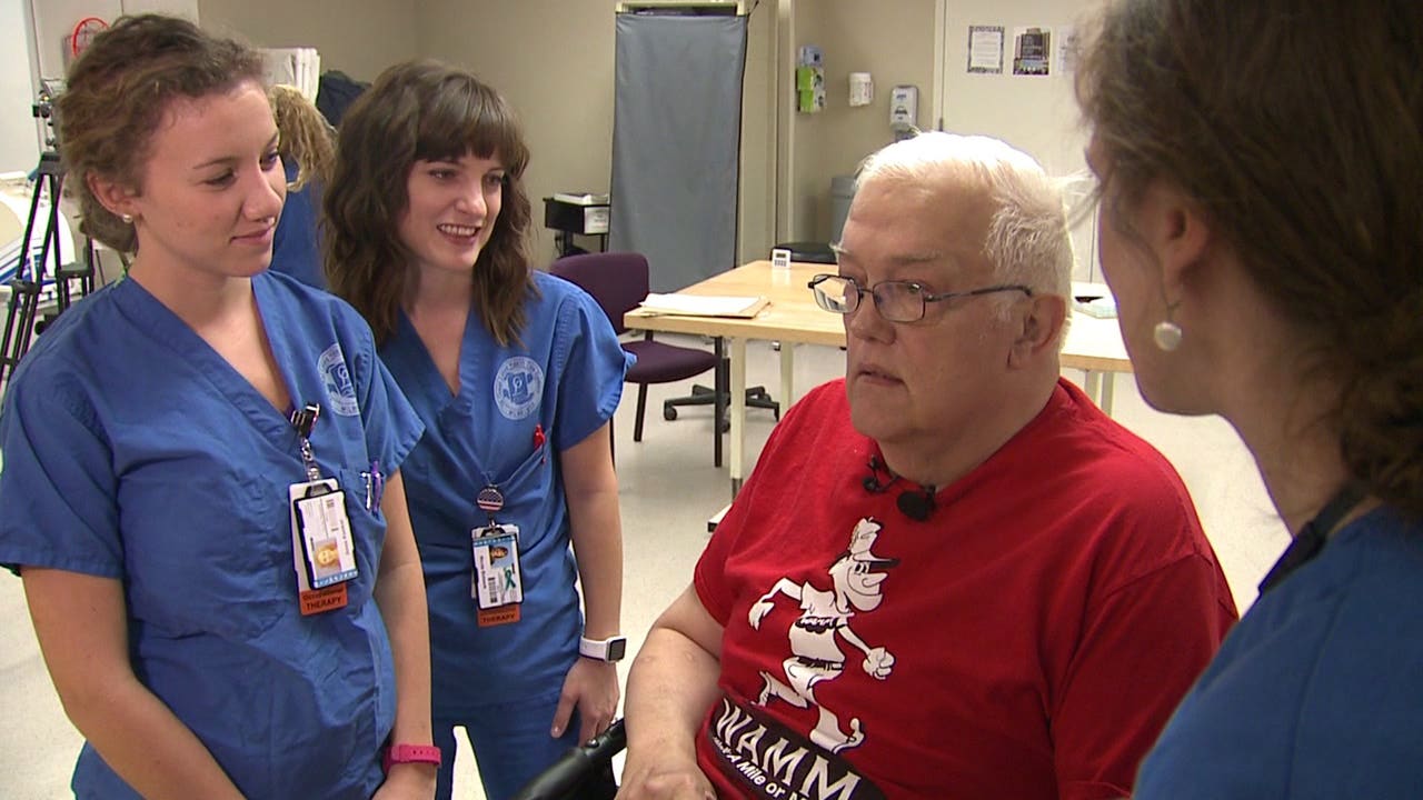 Veteran makes grand gesture of thanks for Occupational Therapy Day: "For what they did for me"