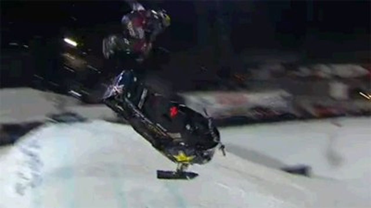 Snowmobile trick at Winter X Games goes horribly wrong