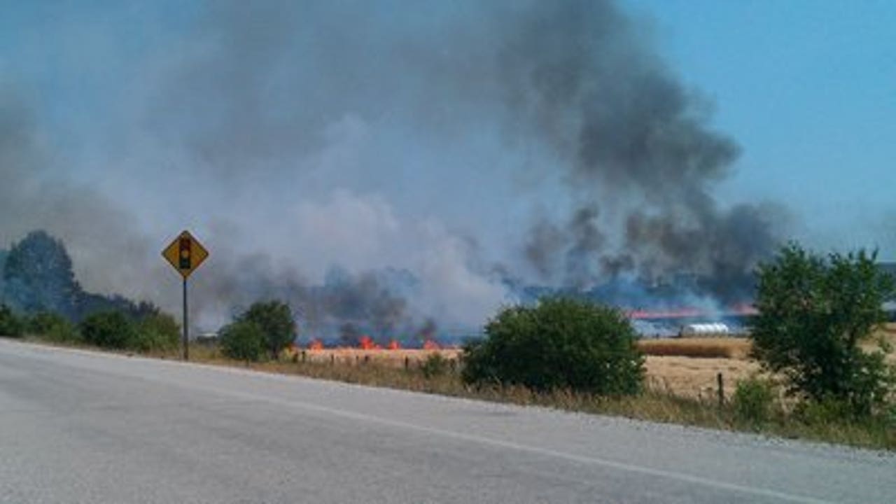 Two Oconomowoc Grass Fires Pull Resources From Five Alarm Fire FOX6   Ocon Fire 