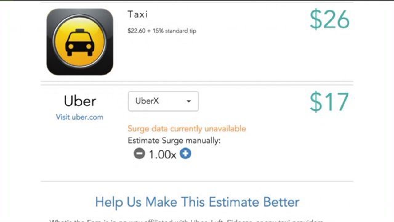 Want to know what Uber, Lift or a taxi ride will cost you before 