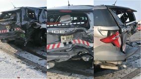 Photos of smashed squad highlight dangers faced by first responders at crash scenes