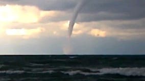 Waterspout seen on Lake Michigan from Michigan shore