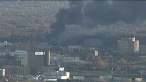 Milwaukee firefighters battle fire at Miller Compressing
