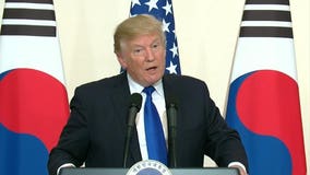 President Trump softens rhetoric on North Korea in South Korea: "Makes sense to make a deal"