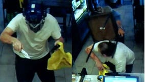 Caught on camera: Customer attacks Transformers mask-clad armed robber, threatening barista at coffee shop