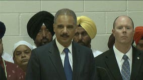 U.S. Attorney General Eric speaks at Sikh funeral