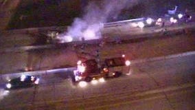 Driver arrested for OWI after car starts on fire on I-43