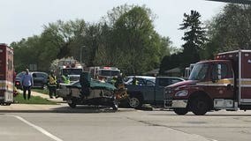 Police: 3 hurt following 3-vehicle crash near 51st and Brown Deer