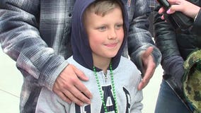 'Lucky kid:' Boy thrilled to spend 8th birthday cheering on the Bucks outside Fiserv Forum