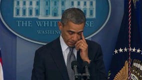 Wiping away tears, Pres. Obama mourns children killed in school shooting