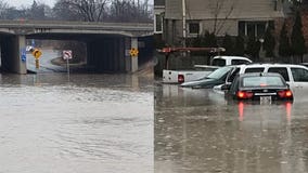 Water main break near I-94 and Hawley flooded roadways, closed ramps, damaged vehicles