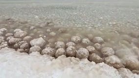 VIDEO: Ice boulders form along Michigan's western coast