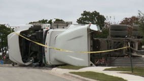 Dump truck tips over and kills man in Texas