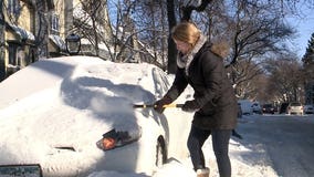 Cleanup amid bitterly cold temperatures after weekend snow: "Don't want to do it in the morning!"