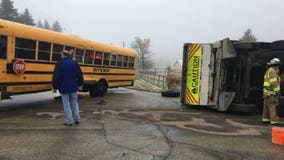 'Due to the fog:' Garbage truck runs stop sign in Village of Richfield, strikes school bus