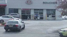 Police seek suspects who stole vehicles -- driving them through the front doors at Kia dealership