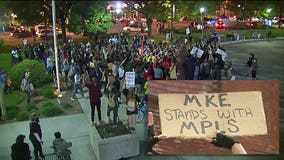 Protesters gathered in memory of George Floyd, march across Milwaukee