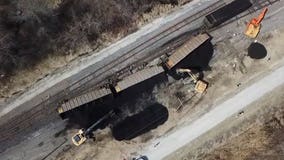 'It actually happened:' Crews clean up coal after 5 train cars derailed, 3 tipped over in Caledonia