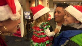 Waiting at the airport on Christmas morning is tough, but it paid off, as families were reunited