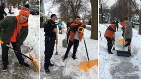 Young men from Sheboygan South H.S. recognized by police for volunteering to shovel sidewalks