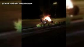 Greenfield police seek several suspects after car stolen in Milwaukee found engulfed in flames