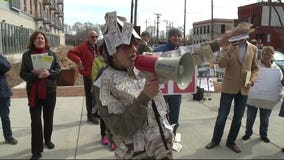 Protesters: Milwaukee County Executive Chris Abele's big spending on county board races is 'wrong'