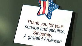 "Thank you" stickers mean plenty to veterans who receive them