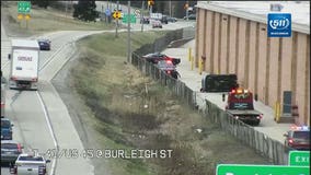 2 hurt in rollover crash near I-41/45 exit ramp at Burleigh Street