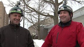 Two men ride bicycles from D.C. to Lambeau Field