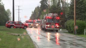 "Power surge" caught clothing on fire in basement of home near 68th and Brown Deer