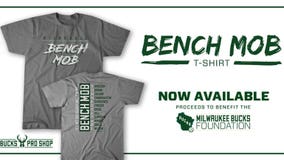 'Bucks Bench Mob' T-shirt available at Bucks Pro Shop; proceeds benefit charity